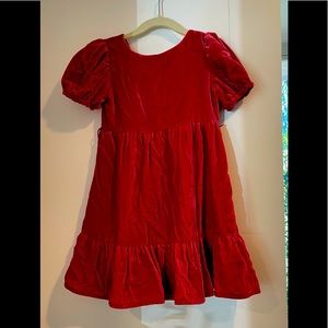 Red crushed velvet dress. Crewcuts. Size 5. Only worn once. Great condition.